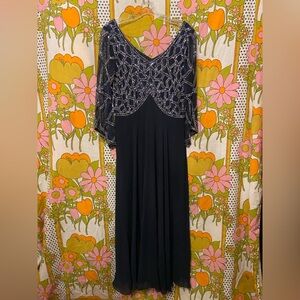 Navy Blue Beaded Mother of Bride / Groom Gown